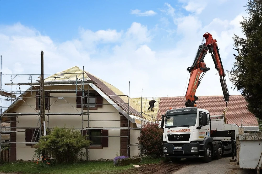 Chantier de construction résidentielle en cours